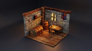 Medieval Study room remake 3D model