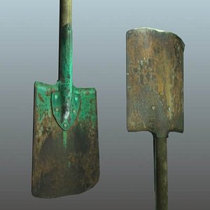 Rusty shovel with LOD and texture