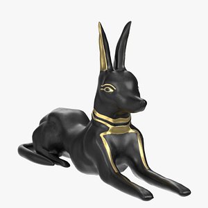3D Sitting Anubis Statue