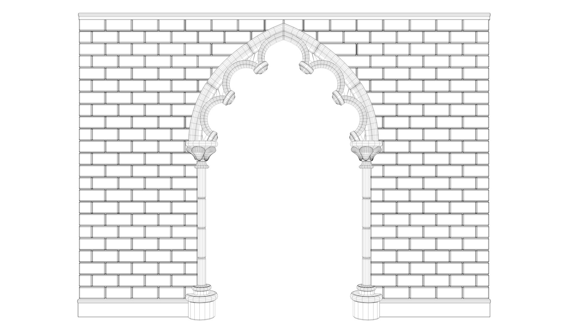 Gothic wall 3D model - TurboSquid 1964842