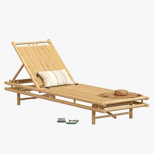 Bamboo Sunbed Gossy 3D model