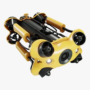 3D Yellow Underwater Drone