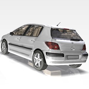 Peugeot 307 SW 2005 3D model - Download Vehicles on