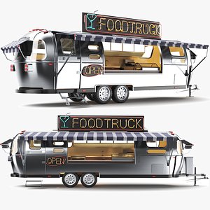 3D model Detailed Airstream Food Truck