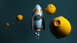 Cartoon Rocket model