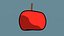 Stylized cartoon anime apple 3D model