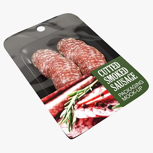 Sliced smoked sausage with packaging