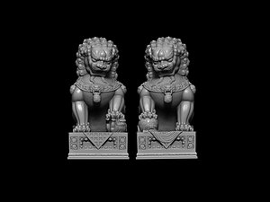 Chinese Guardian Lions 3D model