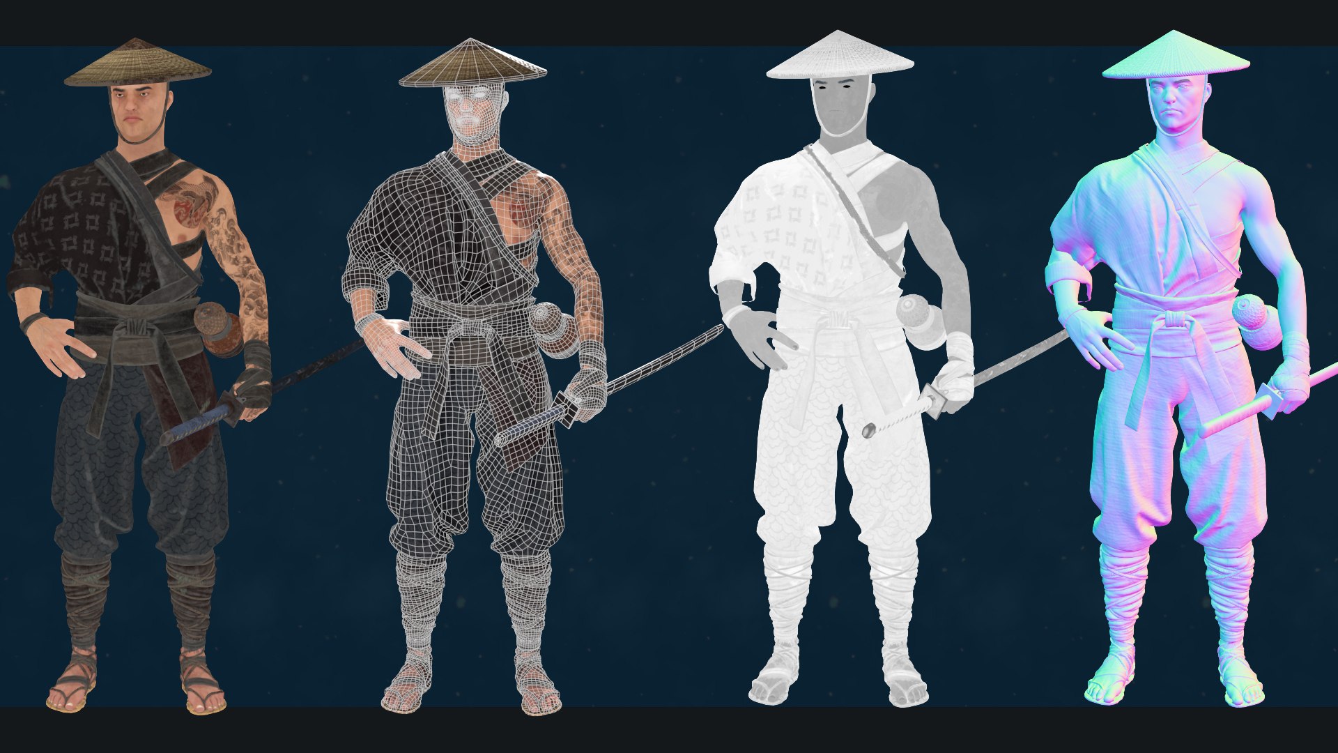 3D Asian warriors pack model https://p.turbosquid.com/ts-thumb/Pt/6p1jGd/4D/albedo_normals_wireas/jpg/1730986497/1920x1080/fit_q87/57312799e817ca47382fadba1df8145dc23e6e9f/albedo_normals_wireas.jpg