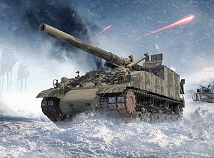 3D tank 155mm gmc m40 model