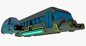 sci-fi hover car bus 3D model