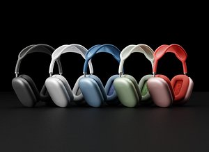 3D apple airpods official colors model