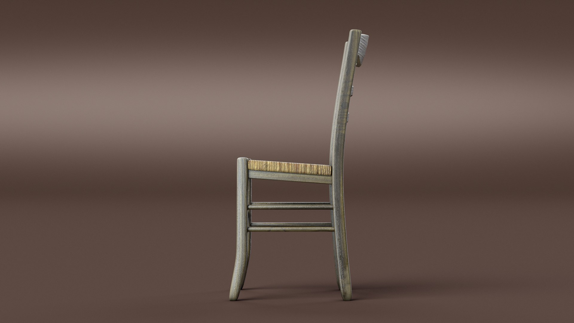 3D Rustic Straw Chair Model - TurboSquid 1603747