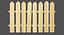 Segmento de valla de madera roto y conjunto ininterrumpido