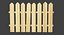 Segmento de valla de madera roto y conjunto ininterrumpido