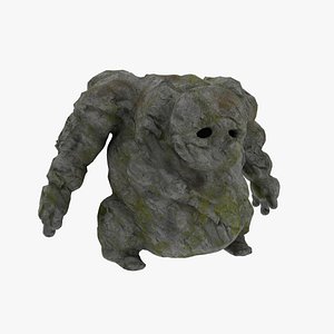 3D model Stone Golem with Moss