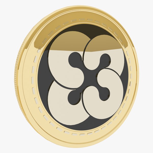 3D Ethos Cryptocurrency Gold Coin model