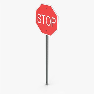 Stop Road Sign 3D