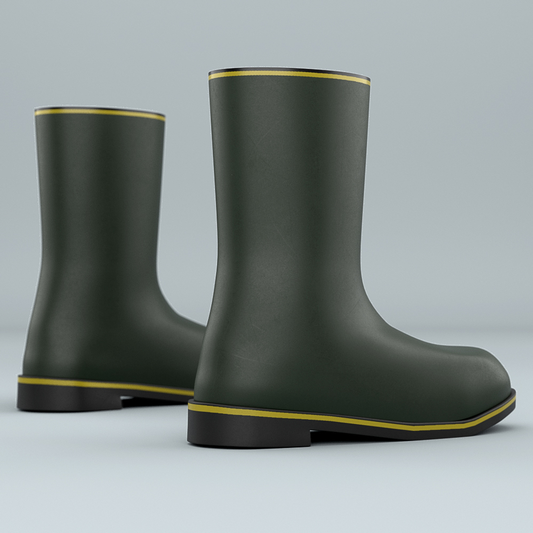 Biohazard protective rubber boots 3D model - TurboSquid 1363547