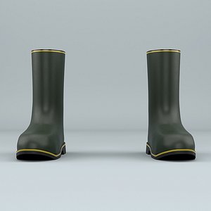 biohazard protective rubber boots 3D model