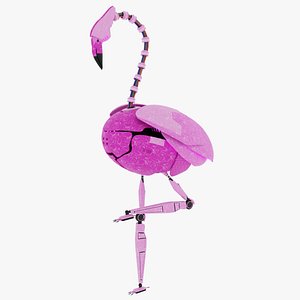 3D Robot bird flamingo