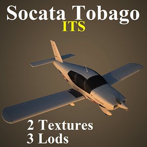 socata tobago low-poly 3d max