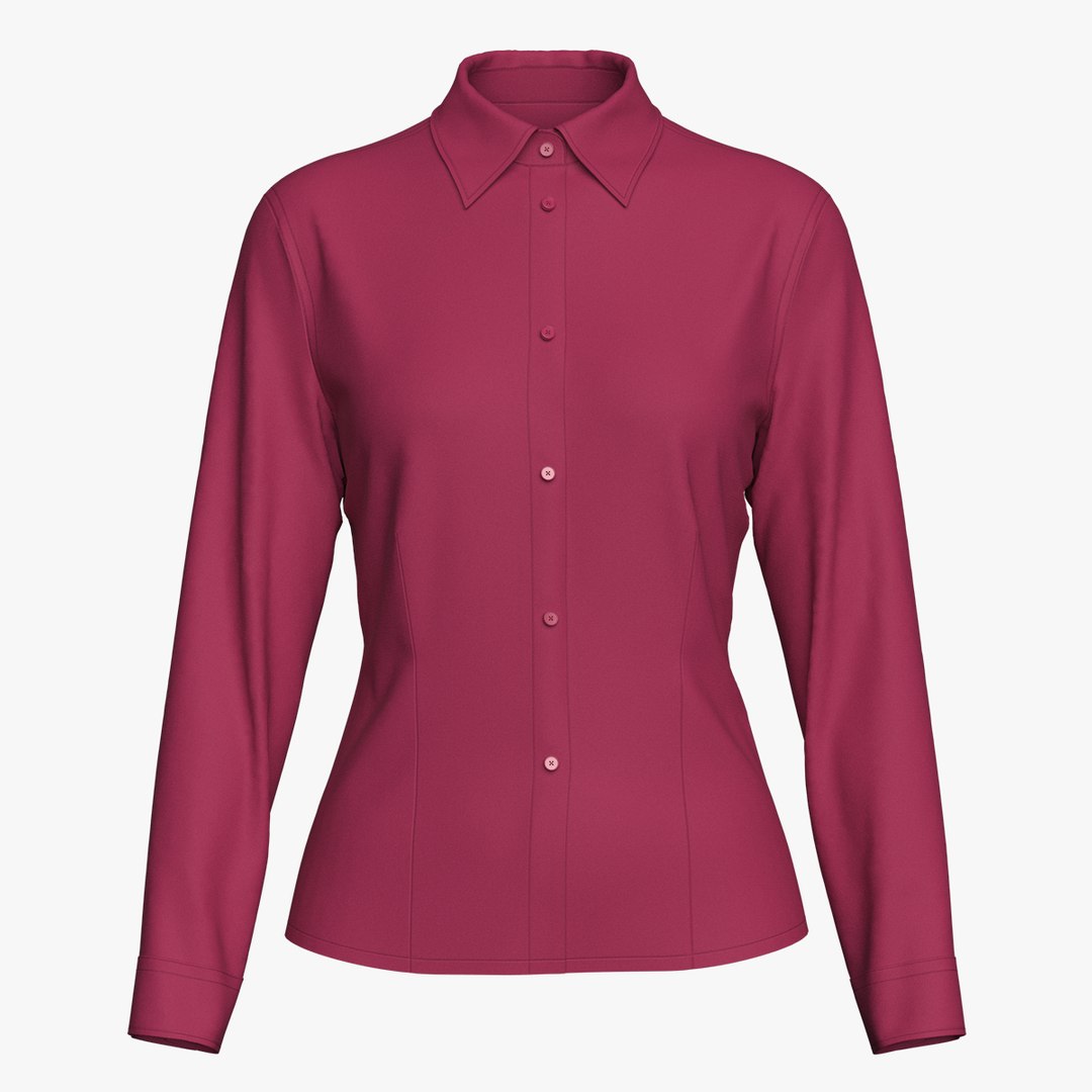 3D model Women Formal Shirt Design TurboSquid 2041768