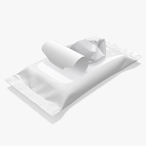 Pack of Wet Wipes with Napkin Sticking Out