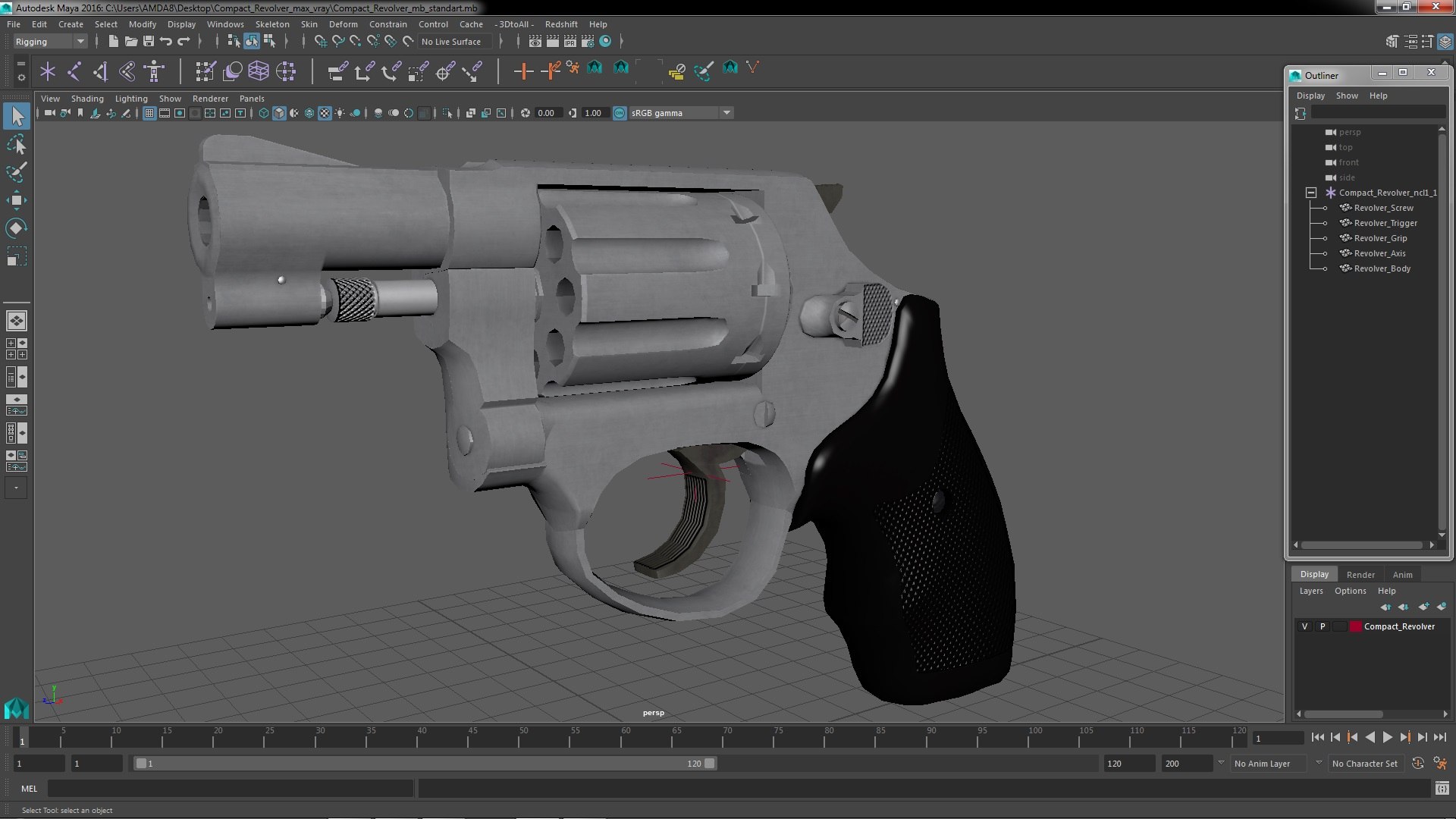 Compact Revolver 3D Model - TurboSquid 2152681