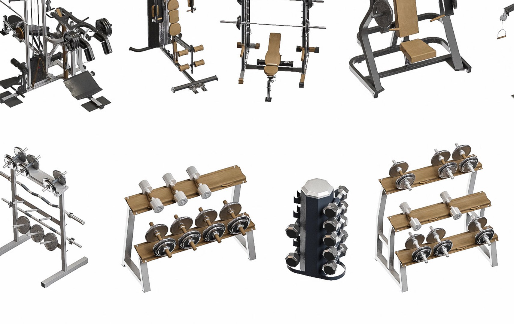 Gym Equipment Collection Fitness Equipment Collection 3D - TurboSquid ...