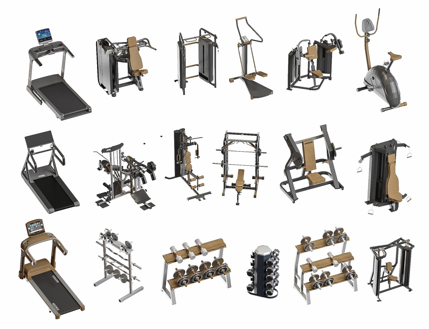 Gym Equipment Collection Fitness Equipment Collection 3D - TurboSquid ...