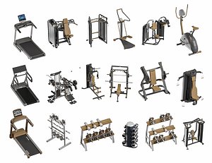 Gym Equipment Collection Fitness Equipment Collection 3D
