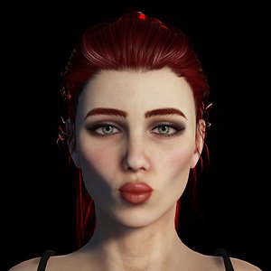 3D Beautiful 3D Realistic Red Head Fashioned Woman