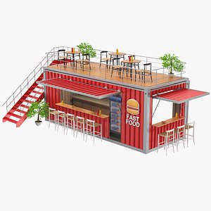 Container Fast Food Restaurant 3D Model