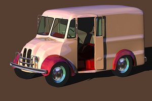 free milk van 3d model
