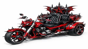 3D Luxury Gothic Devil Throne Trike Motorcycle model