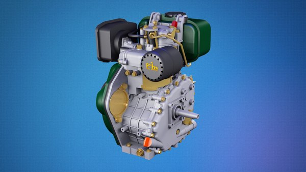 3D air-cooled vertical diesel engine - TurboSquid 1949148