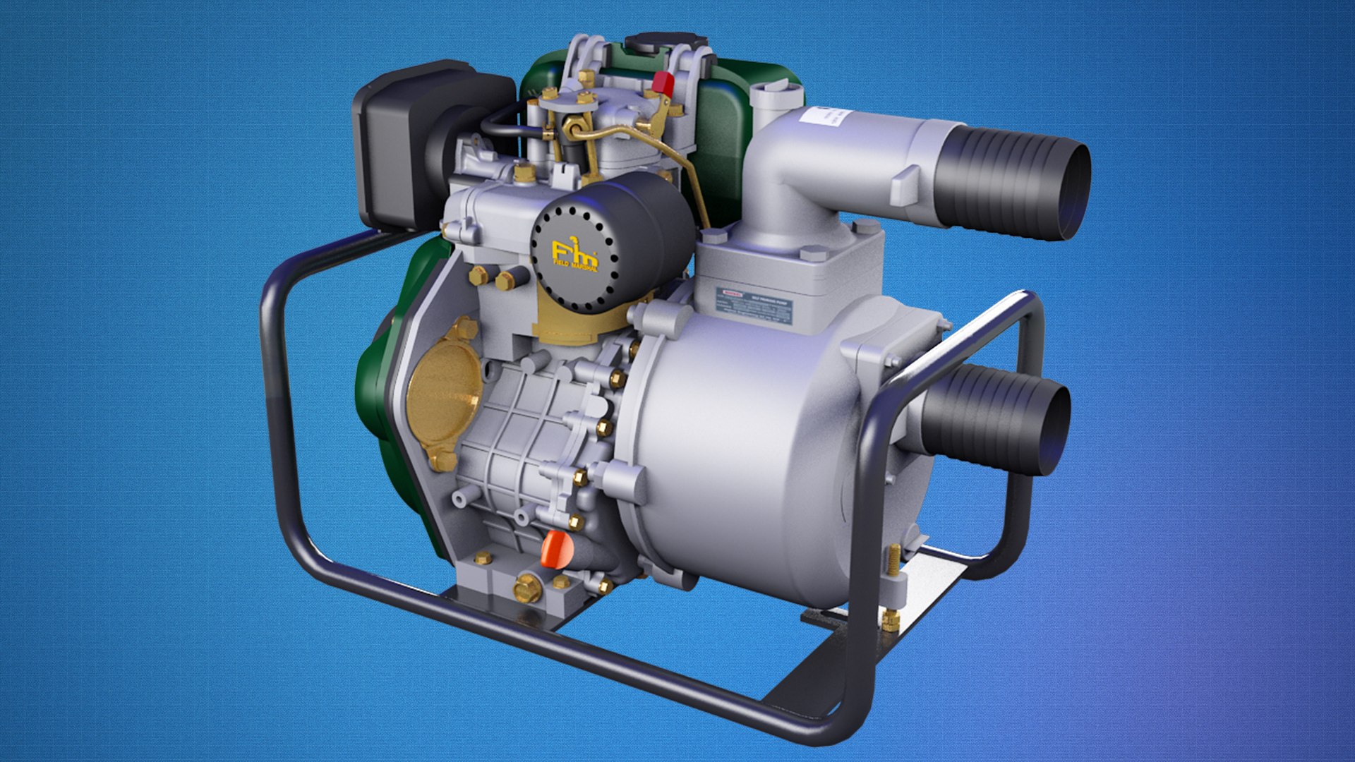3D Air-cooled Vertical Diesel Engine - TurboSquid 1949148