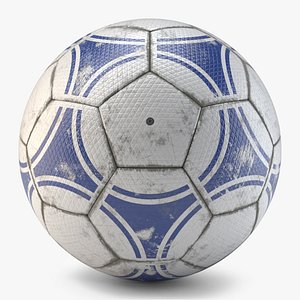 3D Blue Soccer Ball model