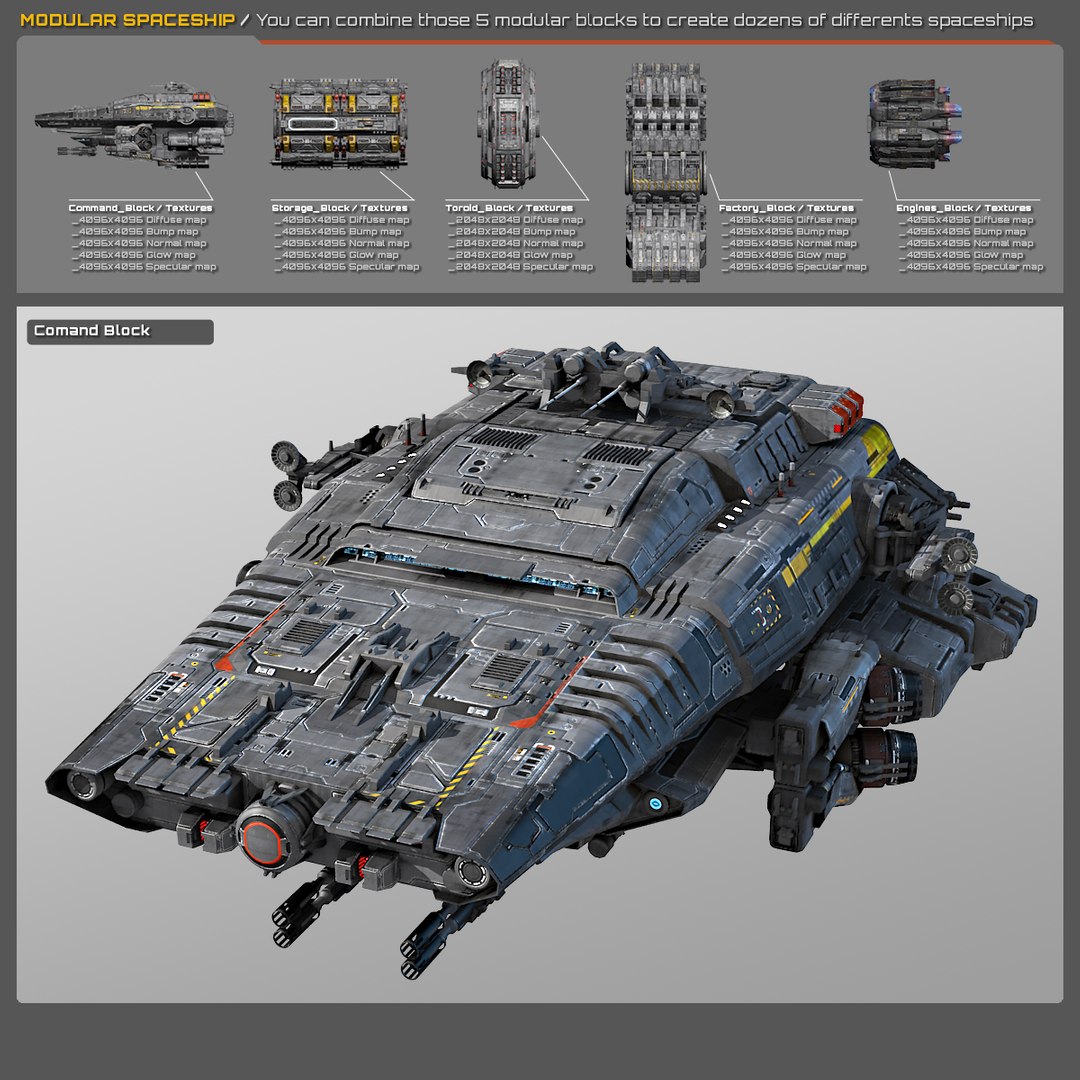 3D Modular Spaceship - TurboSquid 1178058