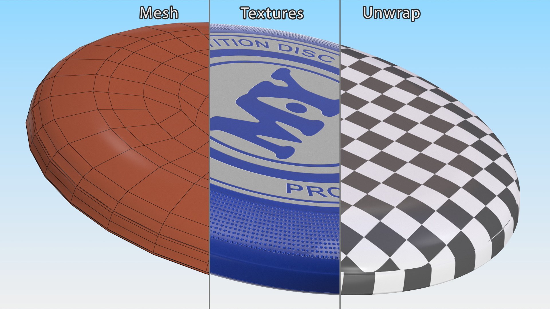 3D Model Professional Frisbee Disc Blue - TurboSquid 2219455