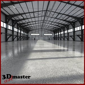 3D hangar world scene model