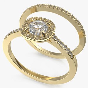 Engagement Rings Gold 3D model