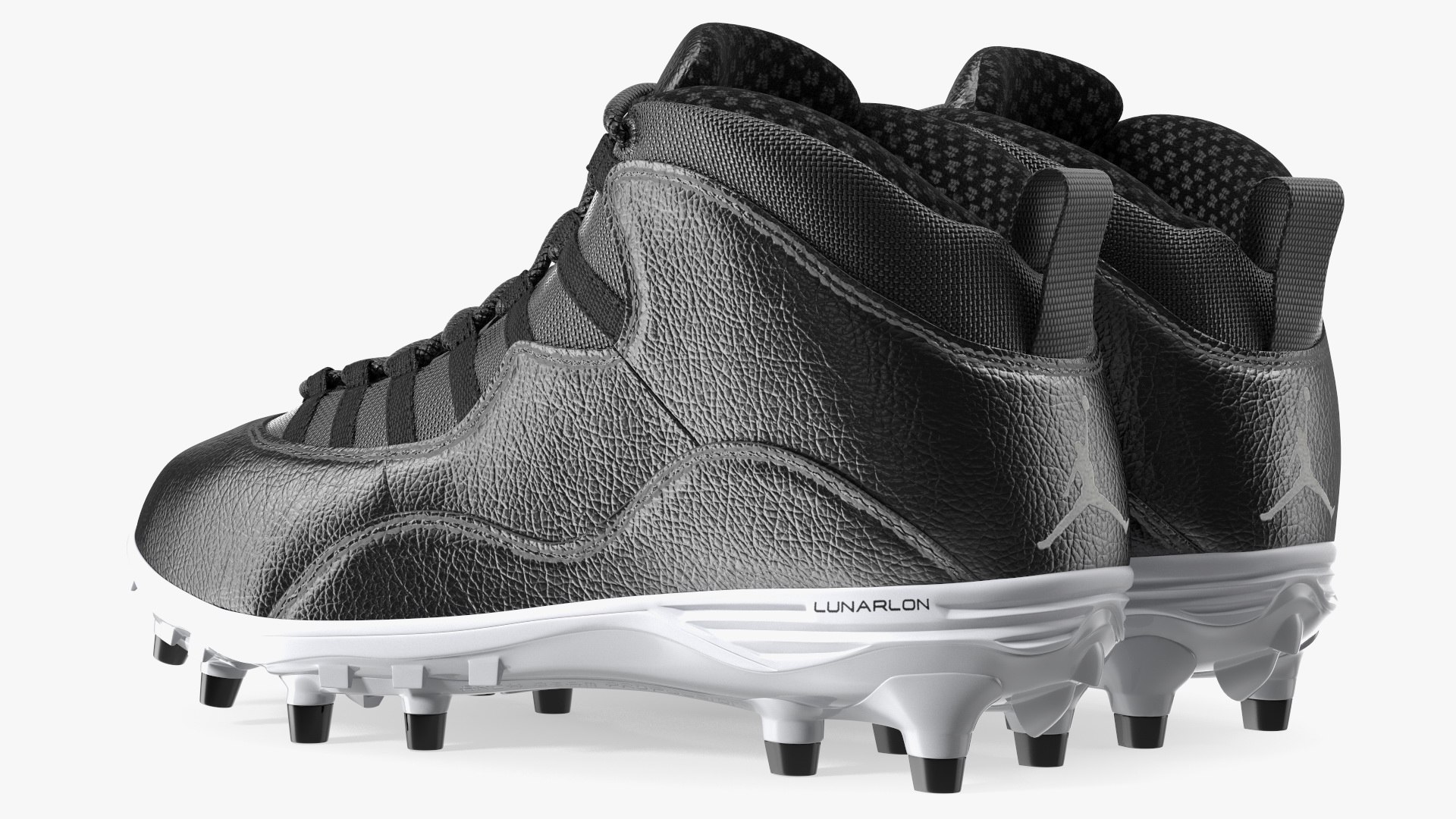 Air Jordan 10‎ TD Mids Black football cleats size 7.5 black molded Nike Jordan 10 TD Mid Superbad Steel Grey Football Cleats  main image 3