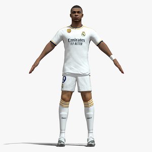 T-Pose Rigged Kylian Mbappe Real Madrid 3D