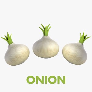 3D model cartoon onion vegetable -