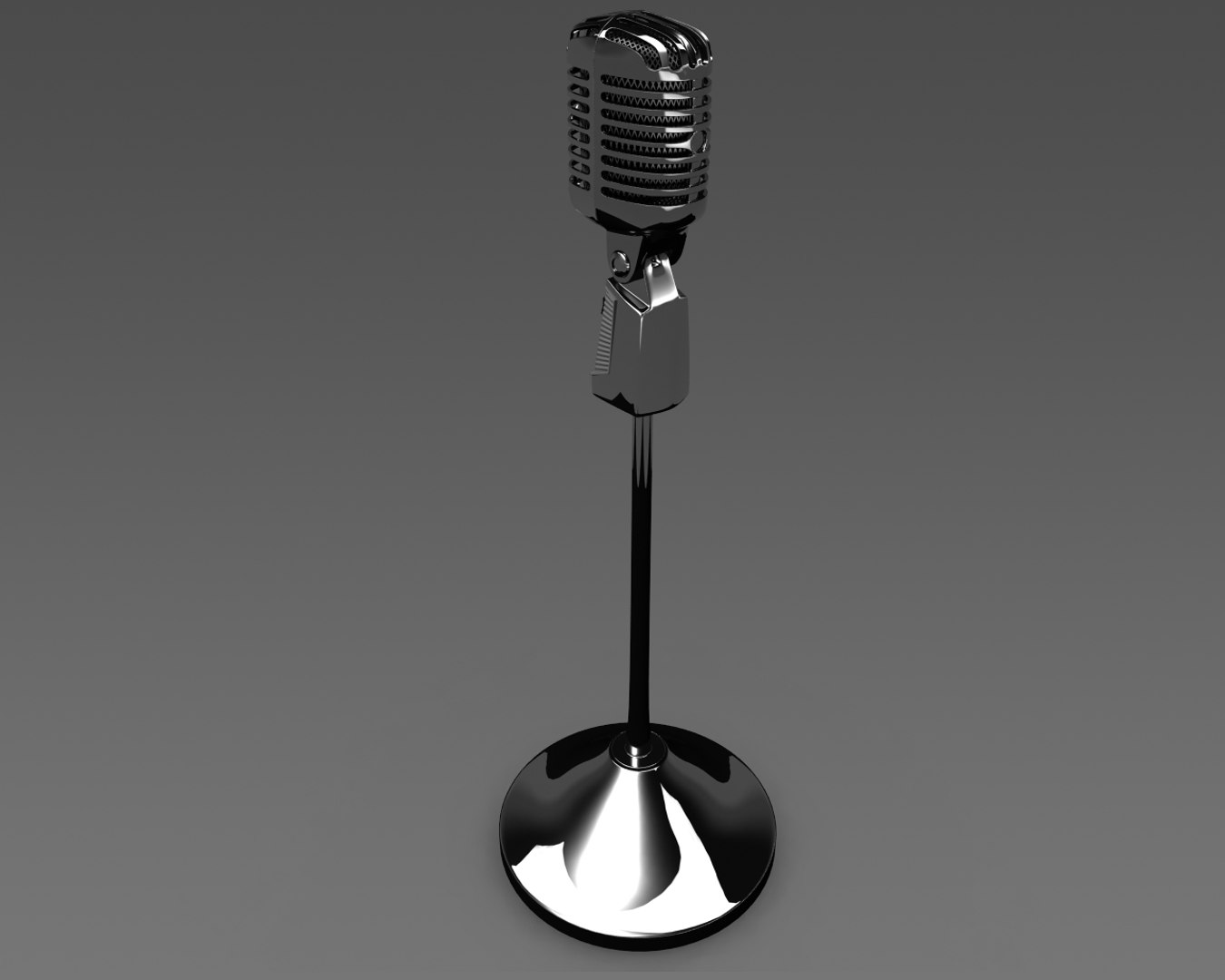 3d Model Old Mic Microphone
