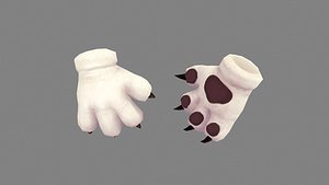 Cartoon sharp white cat claw glove