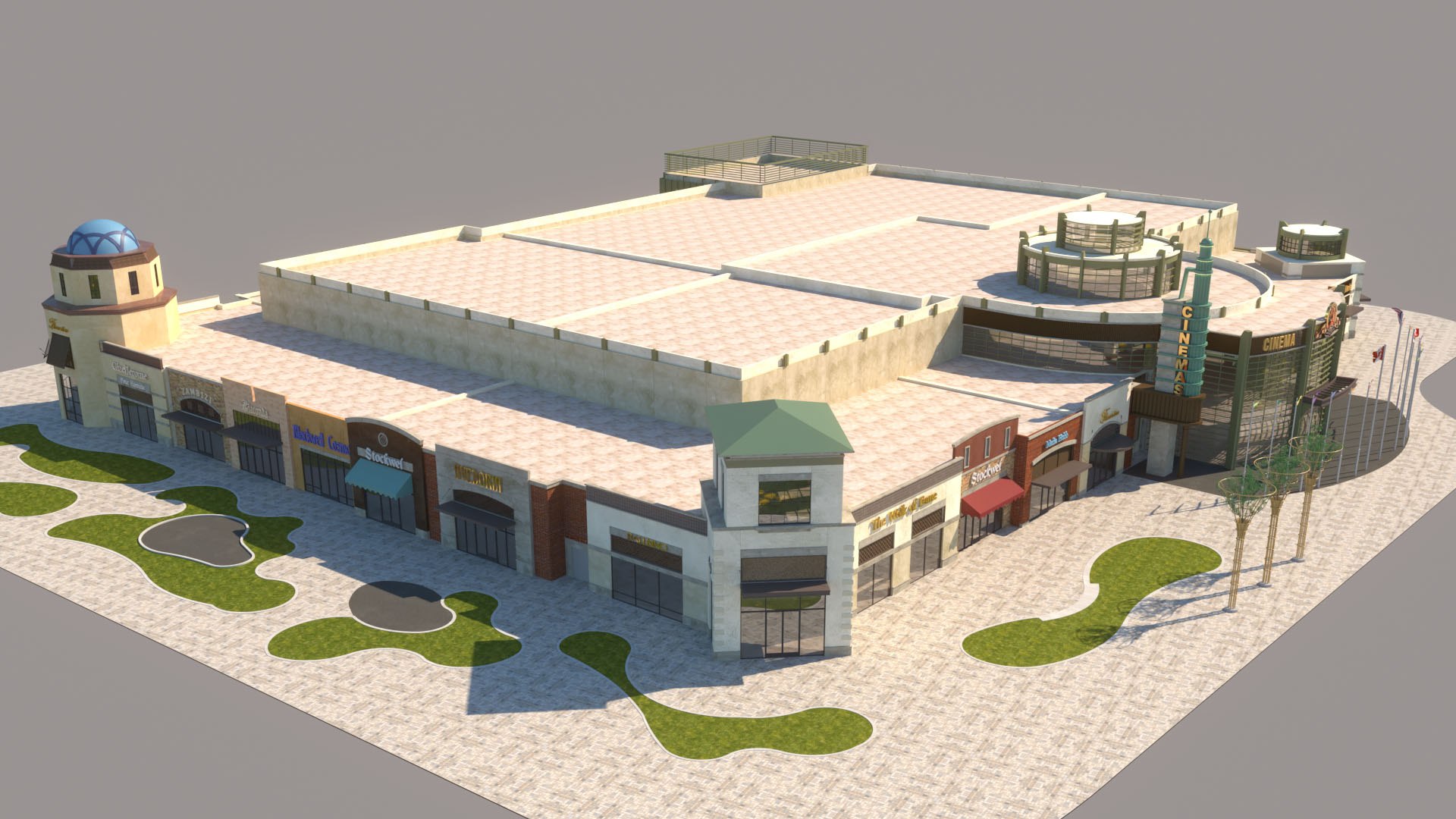 3D Cinema Complex - TurboSquid 2024597