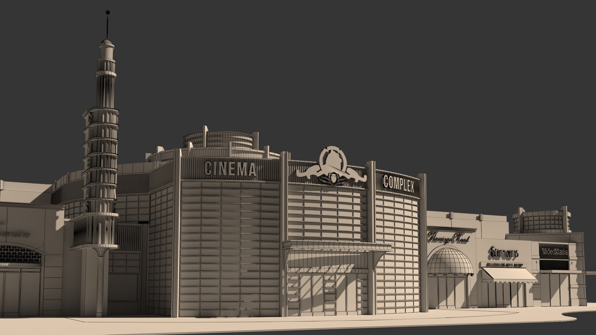 3D Cinema Complex - TurboSquid 2024597